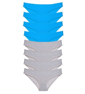 Mulvxbrf Brf02 8 Adet Eko Set Likralı Kadın Slip Külot Gri Ve Mavi (Mulvix)