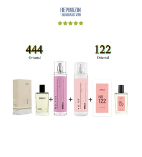 444 + 122 Kadın Parfüm Edp 50 ml Oriental + No: 444 + No: 122 Kadın Body Mist Edt 210 ml Oriental -Mnms444122bmset