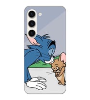 Samsung Galaxy S23 Uyumlu Tom ve Jerry Tasarımlı Şeffaf Telefon Kılıfı