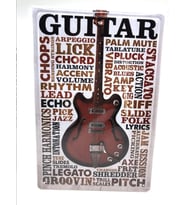 gitar müzik Metal Plaka Kabartmalı Dekoratif Plaka Dekorasyon 15X30CM