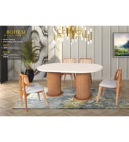 BOHEM MASA, ZİON SANDALYE, EKRU, NATURAL, PTT AYAK