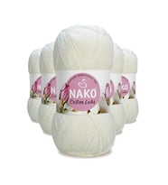 5 Adet Cotton Lüks Yelek Tunik Kazak Bluz Hırka İpi Yünü Süt Beyaz 97570