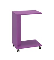 Adore Mobilya Çok Amaçlı Tekerlekli C Koltuk Sehpası-Mor 35x65x45 cm (GxYxD)