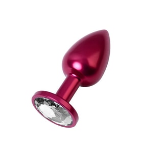 ETSMagaza Metal Wite Taşlı Kırmızı Plug