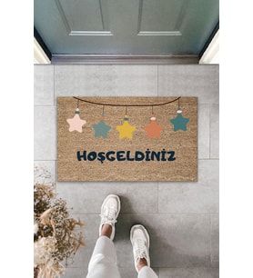 Hoş Geldiniz Yazılı Modern Dekoratif Iç Ve Dış Kapı Önü Paspası 70x45 Cm