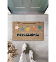 Hoş Geldiniz Yazılı Modern Dekoratif Iç Ve Dış Kapı Önü Paspası 70x45 Cm