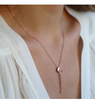 Zirkon Taşlı Sallantılı Balık Rose Gold Kaplama Gümüş Kolye
