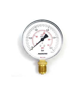 0-2.5 Bar, 100 mm, Alttan Bağlantılı, Gliserinli Manometre G 1/2 inç