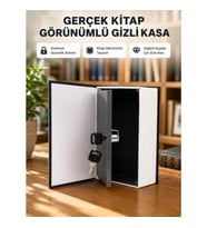 Mey İthalat® Sözlük Görünümlü Gizli Kitap Kasa – Anahtarlı Metal İç Kasa, Kompakt Boyut, Şık ve Güve