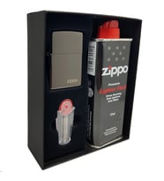 Zippo Çakmak Parlak Siyah Hediyelik Kutu Benzin Taş Set du10-2475