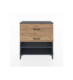 Arges Şifonyer Tek Raflı 2 Çekmeceli 88x30x96 Antrasit-Çam