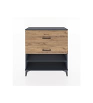 Arges Şifonyer Tek Raflı 2 Çekmeceli 88x30x96 Antrasit-Çam