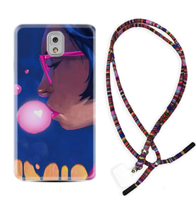 Samsung Note 3 4 5 8 9 20 Ultra 10 Lite Kılıf Boyun Asklı Rasta Silikon Sakız ve Kız 1767