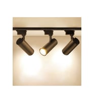 Siyah Kasa Günışığı 3'lü 360° Dönen LED Ray Spot Lamba 1m Raylı Sistem (Krem)