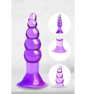 Plug Tıkaç Dildo Mor Renk Vantuzlu Tıkaç