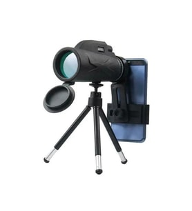 Ultra HD Monoküler 80x100 Zoomlu Dürbün Su Geçirmez Kamp Kuş Gözlemi Doğa Tripodlu Telefon Tutacağı (Siyah)