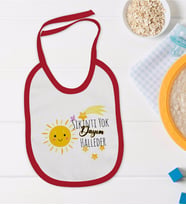 BK Kids Sıkıntı Yok Dayım Halleder Tasarımlı Kırmızı Bebek Mama Önlüğü-1