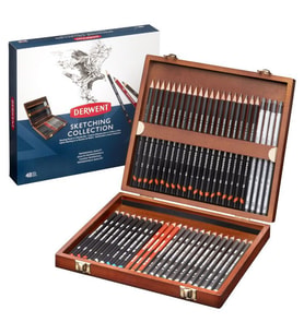 Derwent Sketching Pencils Çizim Kalemi Seti 48'li Ahşap Kutu 
