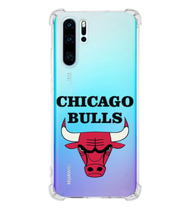 Huawei P30 Pro Uyumlu Köşe Korumalı Antişok Kapak Chicago Bulls Tasarımlı Şeffaf  Kılıf