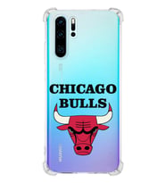 Huawei P30 Pro Uyumlu Köşe Korumalı Antişok Kapak Chicago Bulls Tasarımlı Şeffaf  Kılıf
