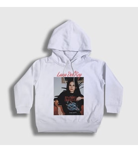 Presmono Unisex Çocuk Beyaz Space Lana Del Rey Kapüşonlu Sweatshirt 156931tt