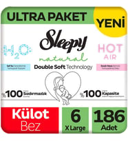Sleepy 6 Beden Külot Bez Natural Double Soft Ultra Paket 62x3 186 Adet