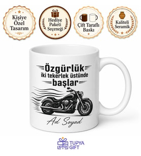Motosiklet Ehliyeti Alanlara Özel Rüzgarın Oğlu Baskılı Kupa Bardak Hediye