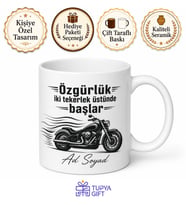 Motosiklet Ehliyeti Alanlara Özel Rüzgarın Oğlu Baskılı Kupa Bardak Hediye