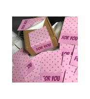 Pembe For You Kuşe Parlak Selefonlu Dikey Etiket Dikdörtgen Senin İçin 8,1x5 Cm - (20 ADET)