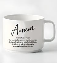 Annem Tasarımlı Porselen Kupa Nescafe Fincanı