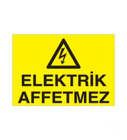 Elektrik Affetmez Uyarı Levhası 60x90cm (Karışık)