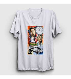 Presmono Unisex Beyaz Team Film Geleceğe Dönüş Back To The Future T-Shirt 243493tt