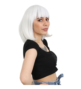 Küt Kahküllü Fiber Sen Peruk / Beyaz