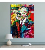 Suluboya Efektli Atatürk Makam Panosu Mustafa Kemal Kanvas Tablo (8 Farklı Ölçü)