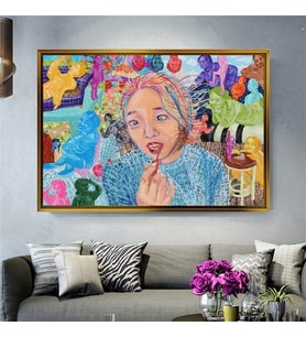 Altın Çerçeveli dekoratif tablo a624 (Gold)
