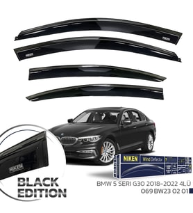 Niken Bmw 5 Serisi G30 Cam Rüzgarlığı Siyah Kromlu 4'Lü 2018-2022 Arası Uyumlu