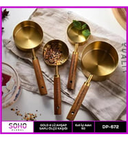 GOLD 4'LÜ AHAP SAPLI ÖLÇÜ KAŞIĞI