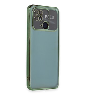 Redmi 10C Kılıf Lensli Silikon - Yeşil