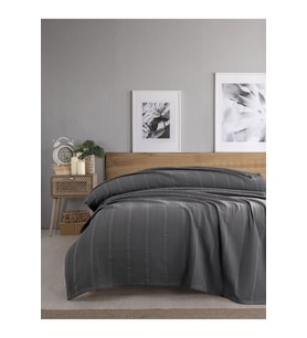 Tek Kişilik Waffle Pike 160x230cm %100 Pamuk Antrasit