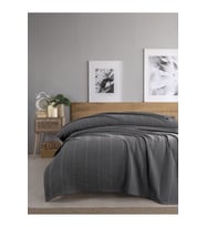 Tek Kişilik Waffle Pike 160x230cm %100 Pamuk Antrasit