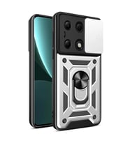 Xiaomi Poco M6 Pro 4g Kılıf Pars Lens Yüzüklü Silikon - Gümüş