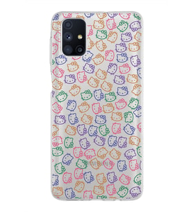 Samsung Galaxy M51 Kapak Hello Kitty Tasarımlı Şeffaf Silikon Kılıf