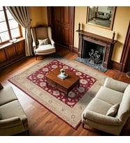 Bordo Halı Etnik Çiçek Desenli Salon Halısı Yumuşak Dokulu Dijital Baskı Koridor