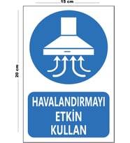 Metal Havalandırmayı Etkin Kullan 15 Cm x 20 Cm Uyarı Levhası Yönlendirme Tabelası