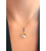 Swarovski taşlı kalp figürlü gümüş kolye