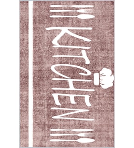 Eliana Home Baskılı, Yıkanabilir Kaymaz Taban Mutfak Halısı LNA2030-SD304 100x150 cm (Pembe)