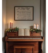 Çerçevesiz Poster O Holy Night Müzik Notası (Çok Renkli)