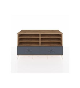 Kronos Konsol 6 Raflı 2 Çekmeceli  176x59x99 Çam-Çam/Antrasit