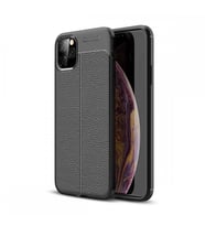 Apple iPhone 11 Pro Max Deri Görünümlü Silikon Siyah