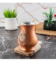 DMT COPPER Gaziantep Bakır El Yapımı Kupa El İşlemeli Bardak (OTANTİK KUTULU)Hediyelik